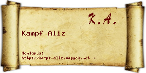 Kampf Aliz névjegykártya